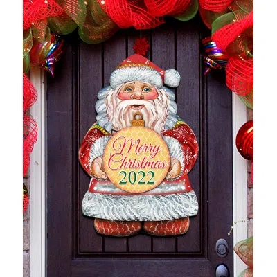 Designocracy Dated Merry Christmas Santa Hanger