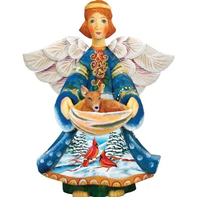 Designocracy Decorative The Angel Scenic In Gold;blue;brown;red