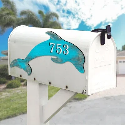 Designocracy Dolphin House Door Mailbox Address Number 1-line Wall Mount