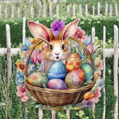 Designocracy Door Hanger Collection Easter In Red