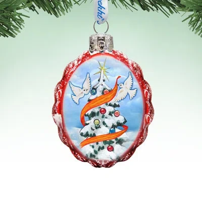 Designocracy Dove Tree Of Keepsake Glass Holiday Shaped Ornament