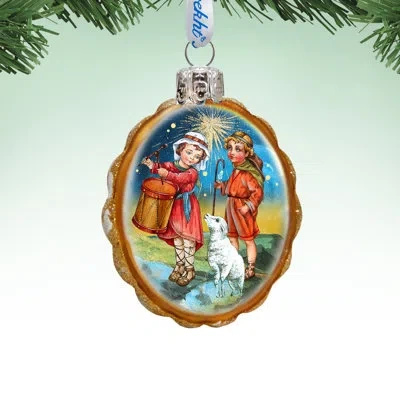 Designocracy Drummer And Shepherd Boy Holiday Shaped Ornament