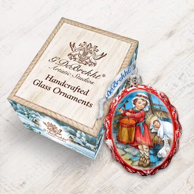 Designocracy Drummer Boy Glass Ornament In Multi