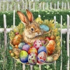 Designocracy Easter Bunny Boy With Egg In Red