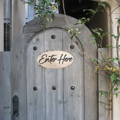 Designocracy Enter Here Sign In Light Brown,black