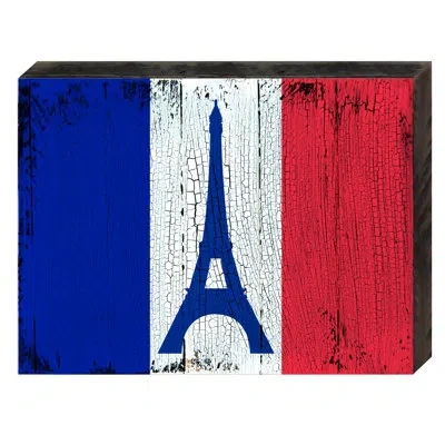 Designocracy Flag Of France Rustic Wooden Wall Décor In Blue;red