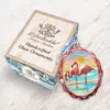 Designocracy Flamingo At Sunset Coastal Glass Ornament