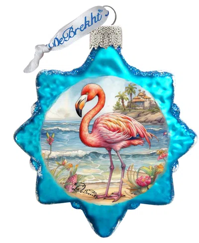 Designocracy Flamingo Christmas Glass Ornaments In Multi