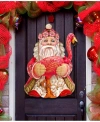 Designocracy Flamingo Santa Tropical Christmas Door Hanger In Multi