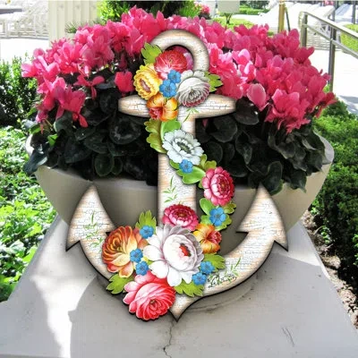 Designocracy Floral Anchor Door Hanger In Multicolor