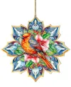 Designocracy Forest Bird Snowflake Wooden Ornament In Multi