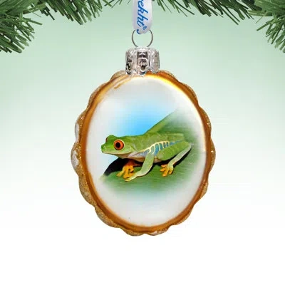 Designocracy Frog Keepsake Glass Holiday Shaped Ornament