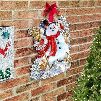 Designocracy Frosty Forest Friends Snowman Wall And Door Hanger