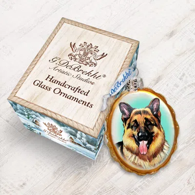 Designocracy German Shepherd Glass Ornament In Neutral