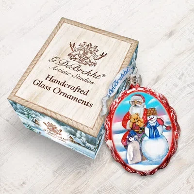 Designocracy Gift Giving With Snowman Santa Holiday Shaped Ornament