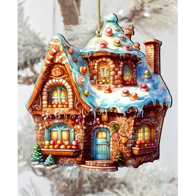 Designocracy Gingerbread House Wooden Ornament By G. Debrekht