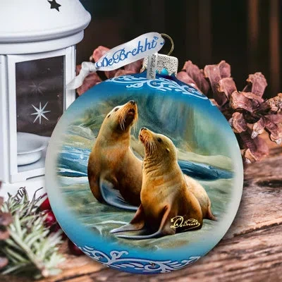 Designocracy Glass Ornament  Ball Ornament In Blue