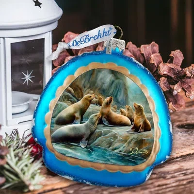 Designocracy Glass Ornament  Holiday Shaped Ornament In Blue