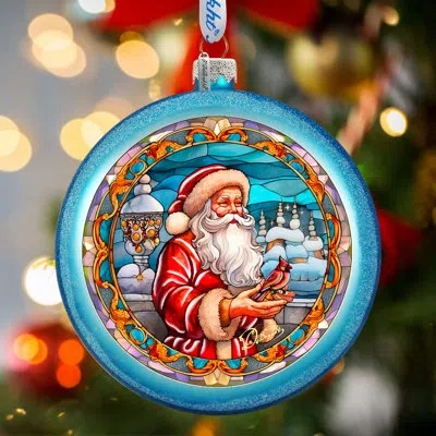 Designocracy Glass Ornament  Holiday Shaped Ornament In Blue