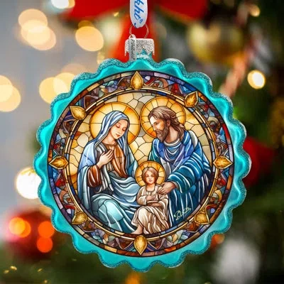 Designocracy Glass Ornament  Holiday Shaped Ornament In Blue