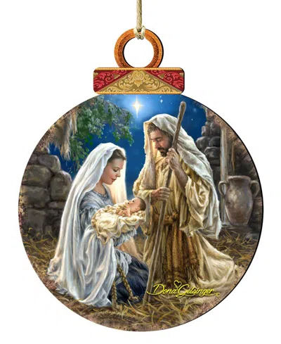 Designocracy Glory To God Ball Wood Holiday Ornament In Multi