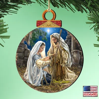 Designocracy Glory To God Wood Ornaments Set Of 2 Dona Gelsinger Inspirational In Multi
