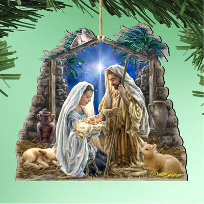 Designocracy Glory To God Wood Ornaments Set Of 2 Inspirational In Multi