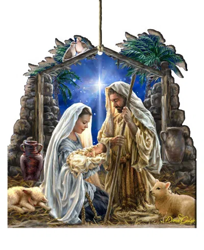 Designocracy Glory To God Wooden Ornament In Multi