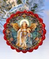 Designocracy Guardian Angel Wreath Mercury Christmas Glass Ornaments G. Debrekht In Multi Color