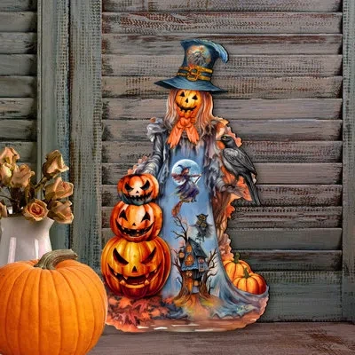 Designocracy Halloween Pumpkin Holiday Door Decor By G. Debrekht In Orange