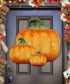 Designocracy Halloween Pumpkin Wood Ornaments Set Of 2 G. Debrekht Fall Collection