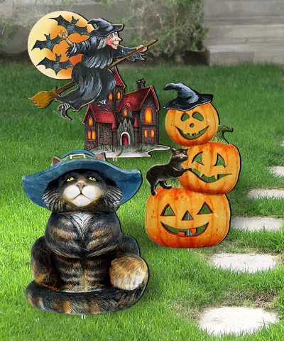 Designocracy Halloween Wood Walkway Set Of 3 By Jamie Mills Price In Multi