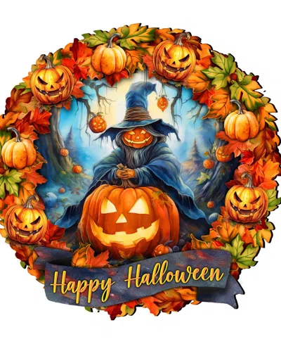 Designocracy Halloween Wreath Door Hanger In Multi