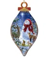 Designocracy Heaven And Snowman Christmas Ornament In Multi
