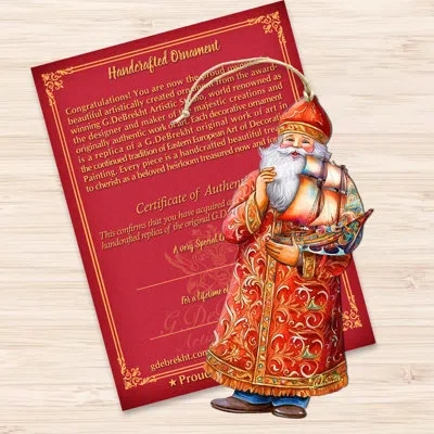 Designocracy Holiday Cruise With Santa Wooden Ornaments By G. Debrekht In Multicolor