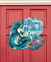 Designocracy Holiday Door Decor Wooden Welcome Sign Welcome To Mermaid Cave G. Debrekht In Multi Color