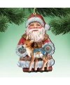 Designocracy Holiday Fawn Wooden Christmas Ornament Set Of 2 In Multi