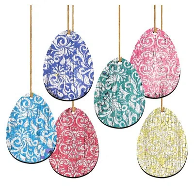 Designocracy Holiday Shaped Rustic Wooden Ornament In Multicolor