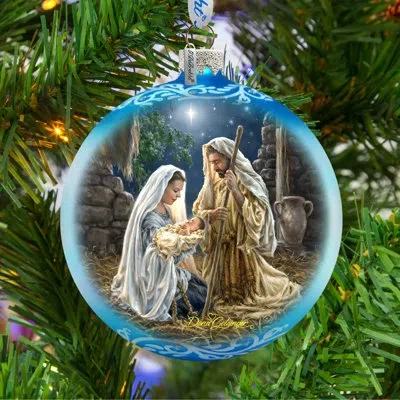 Designocracy Holiday Splendor Glory To God Ball Ornament In Multicolor