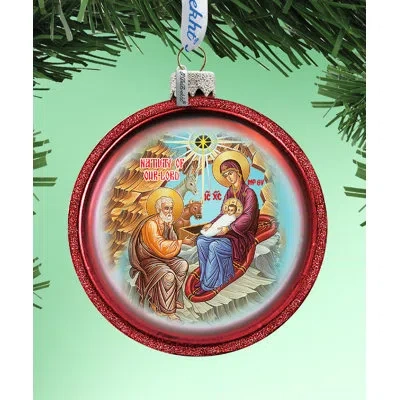Designocracy Holiday Splendor Orthodox Nativity Ball Ornament