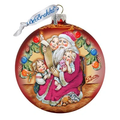 Designocracy Holiday Splendor Santa Gift List Ball Ornament