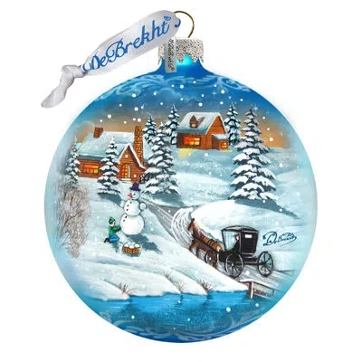 Designocracy Holiday Splendor Vintage Winter Village Ball Ornament