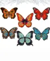 Designocracy Holiday Wooden Clip-on Ornaments Butterfly Set Of 6 G. Debrekht In Multi Color