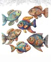Designocracy Holiday Wooden Clip-on Ornaments Coastal Fish Set Of 6 G. Debrekht In Multi Color
