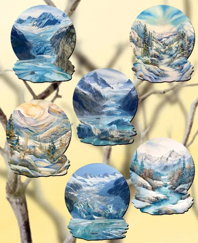 Designocracy Holiday Wooden Clip-on Ornaments Northern Wonders Set Of 6 G. Debrekht In Multi Color