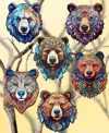 Designocracy Holiday Wooden Clip-on Ornaments Sentimental Forget-me-not Set Of 6 G. Debrekht In Multi Color