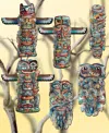 Designocracy Holiday Wooden Clip-on Ornaments Spirit Of The Totem Set Of 6 G. Debrekht In Multi Color