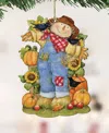 Designocracy Holiday Wooden Ornaments Harvest Scarecrow Home Decor Set Of 2 S. Winget In Multi Color