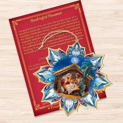 Designocracy Holy Family Snowflake Wooden Ornaments By G. Debrekht In Multicolor
