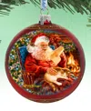 Designocracy House Warming Santa Large Holiday Glass Collectible Ornaments D. Gelsinger In Multi Color